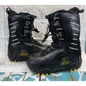 24Seven Snowboard Boots Youth | US 5 | UK 4 | EUR 37.5 | Black/Yellow EUC